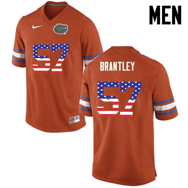 Men's NCAA Florida Gators Caleb Brantley #57 Stitched Authentic USA Flag Fashion Nike Orange College Football Jersey LJV4465XF